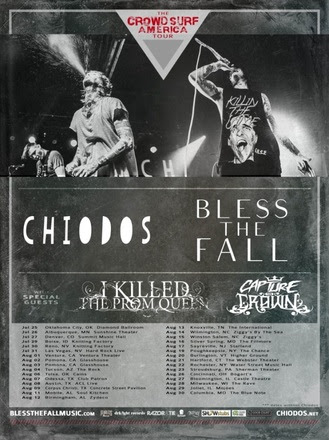 CHIODOS ANNOUNCE THE CROWD SURF AMERICA  CO-HEADLINE TOUR WITH BLESSTHEFALL