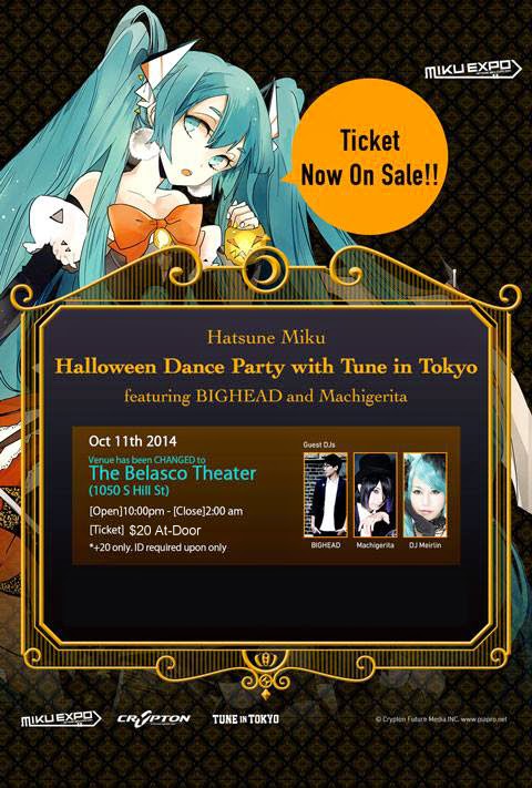 HATSUNE MIKU HALLOWEEN DANCE PARTY WITH  TUNE IN TOKYO EXPANDS TO NEW VENUE BELASCO THEATER