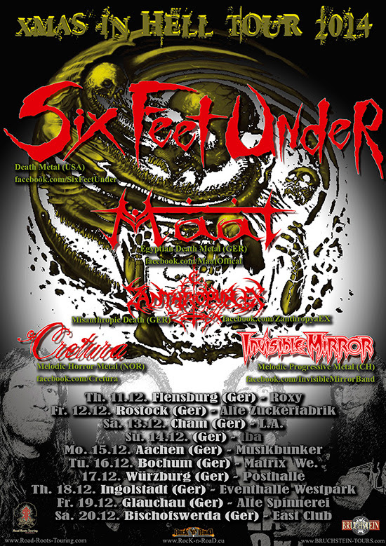 SIX FEET UNDER to Embark on "X-Mas In Hell Tour 2014" in Germany in December!
