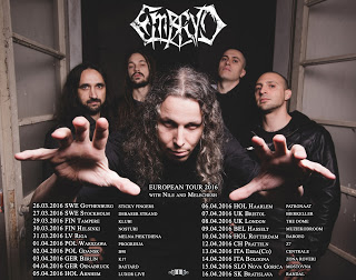 Embryo To Tour with Nile and Melechesh!